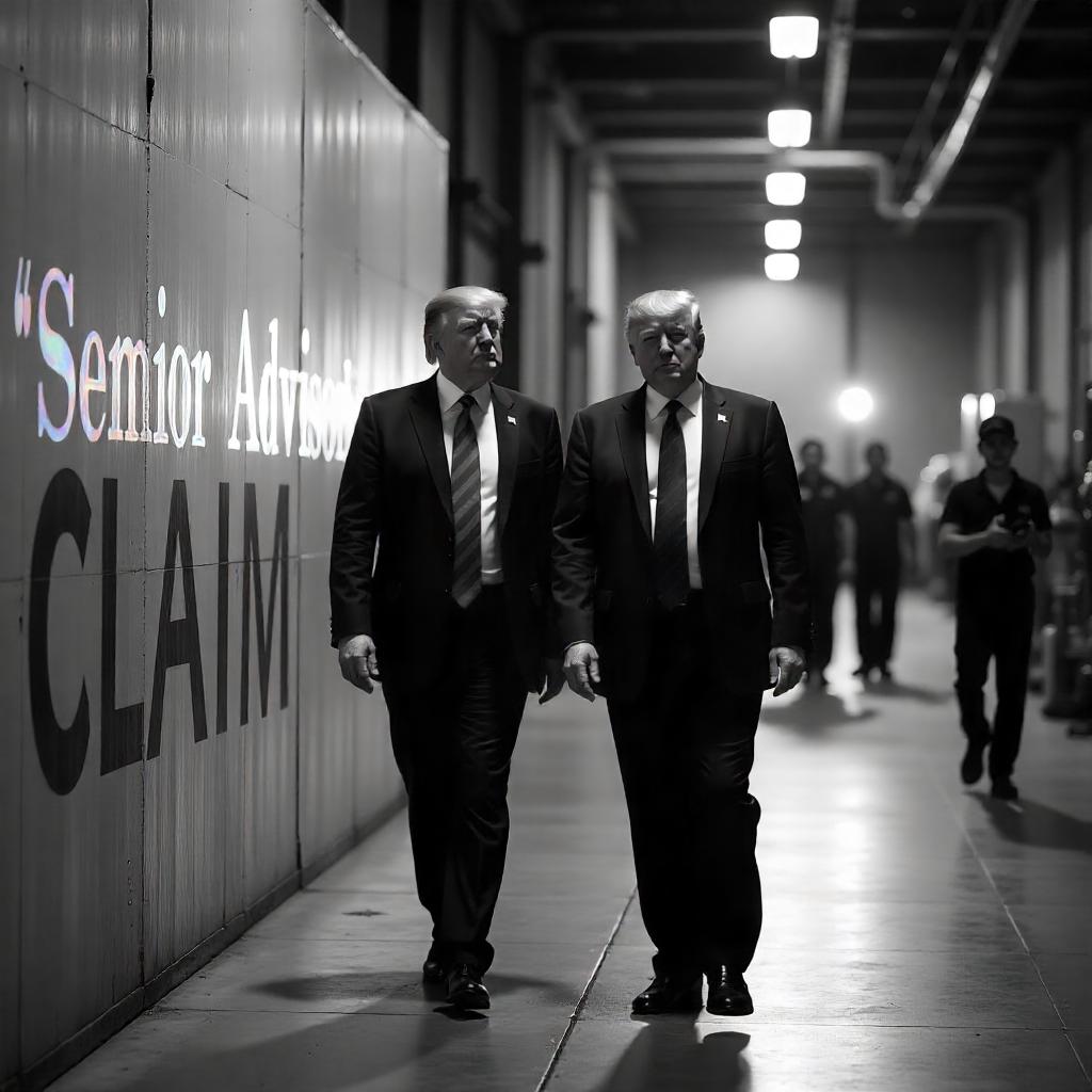 Headline image showing Elon Musk and Trump with 'Senior Advisor Claim' in bold text